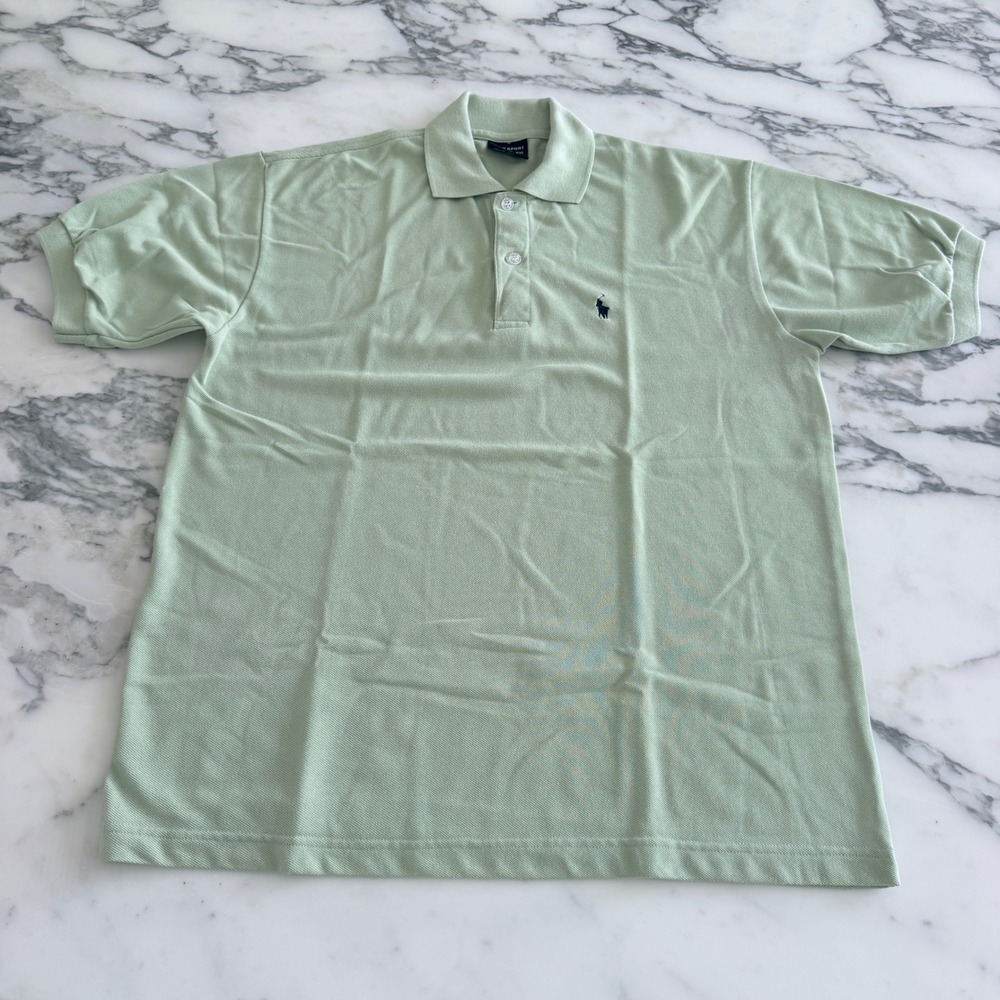 Polo Sport Ralph Lauren Mens XXL Sage Green Cotton Pique Short Sleeve Polo Shirt